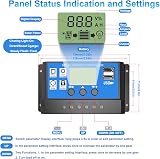 Topcloud 10A Solar Charge Controller 12V/24V PWM LCD Dual USB Port view 2