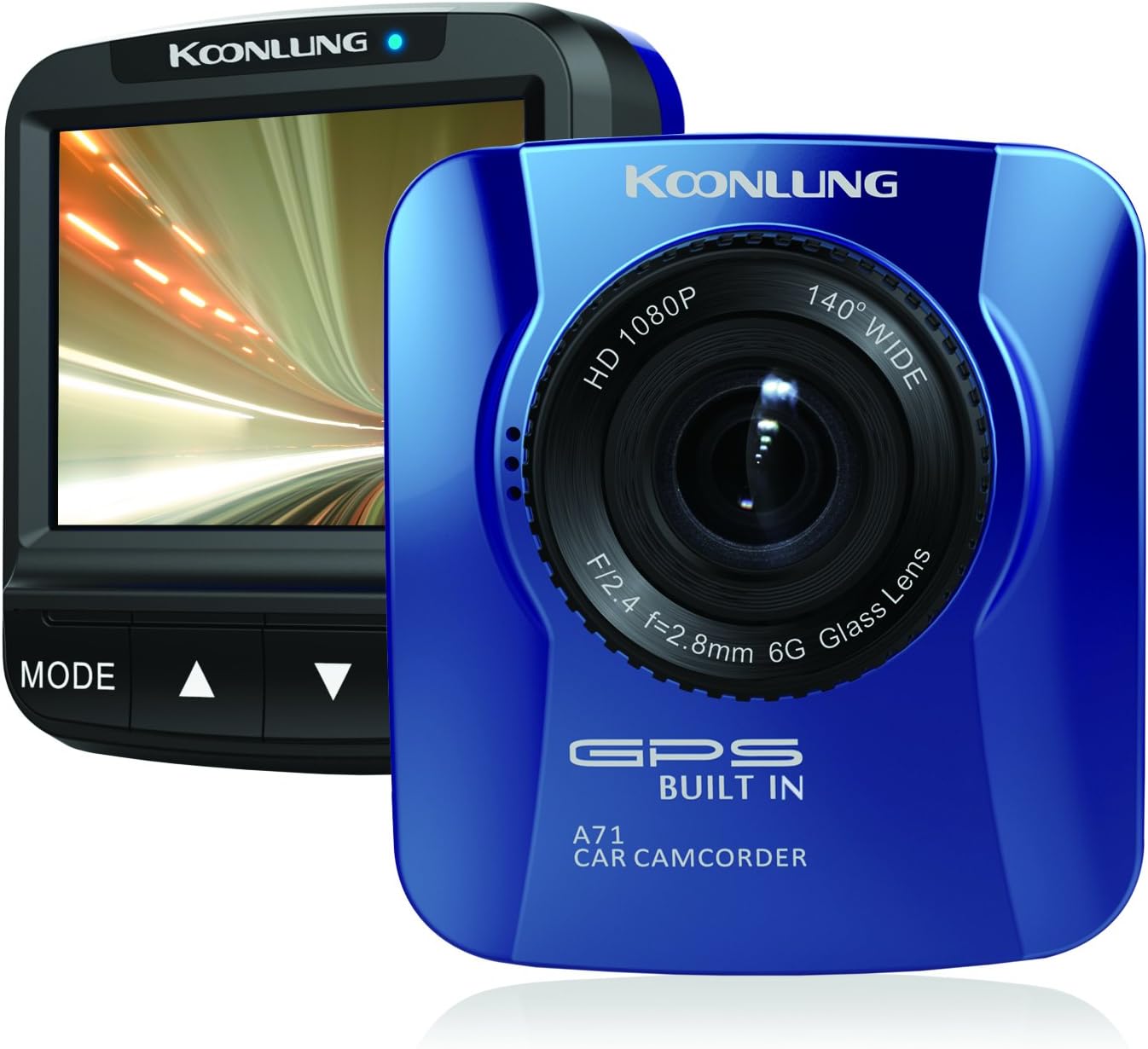 KOONLUNG A71N 1080P Car DVR Dashboard Camcorder 140&deg; Wide Viewing Angle 2.0" Screen Car Video, HDR Night Vision,Car Driving Recoder, Video Road Camera Recorder,Free Offer 16GB Memory Card