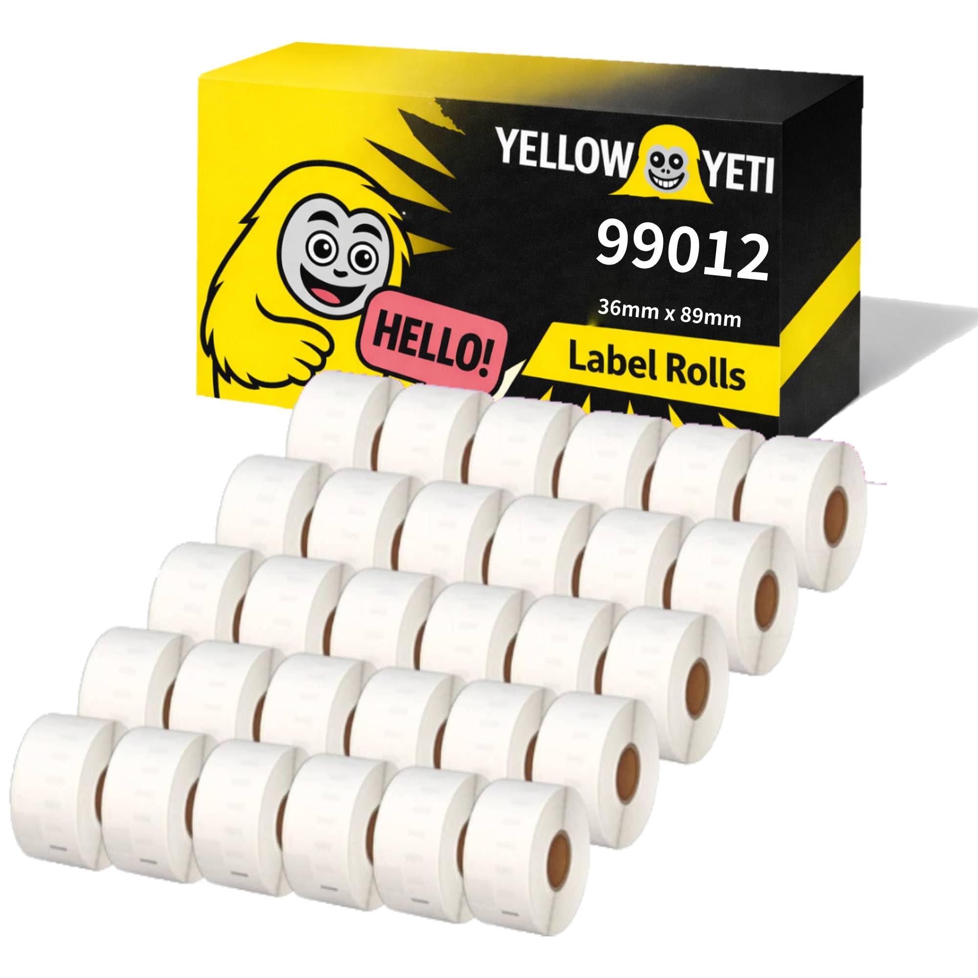 Yellow Yeti 30 Rolls 99012 S0722400 36 x 89mm Address Labels Compatible with DYMO LabelWriter 4XL 450 400 330 320 310 Duo/Turbo/Twin Turbo Seiko SLP 450 430 420 410 400 200 100 | 260 Labels per Roll