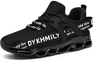 DYKHMATE Steel Toe Shoes for Men Women Lightweight Fashion Safety Sneakers Breathable Comfortable Safety Toe Slip On Tennis Shoes for Work