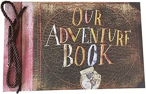 LINKEDWIN Our Adventure Book, Pixar Up Themed Scrapbook with Movie Postcards, Wedding and Anniversary Photo Album, Memory Keepsake, 11.6 x 7.5 inch, 80 Pages (Light Brown Pages)