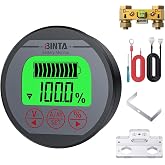 BINTA Battery Monitor with Shunt 8-120V 0-500A Voltmeter Ammeter Backlight | Voltage Current Meter, Waterproof Battery Monitor for Auto Car Motor RV Motorhome Golf Cart trucks Boat Solar Panel