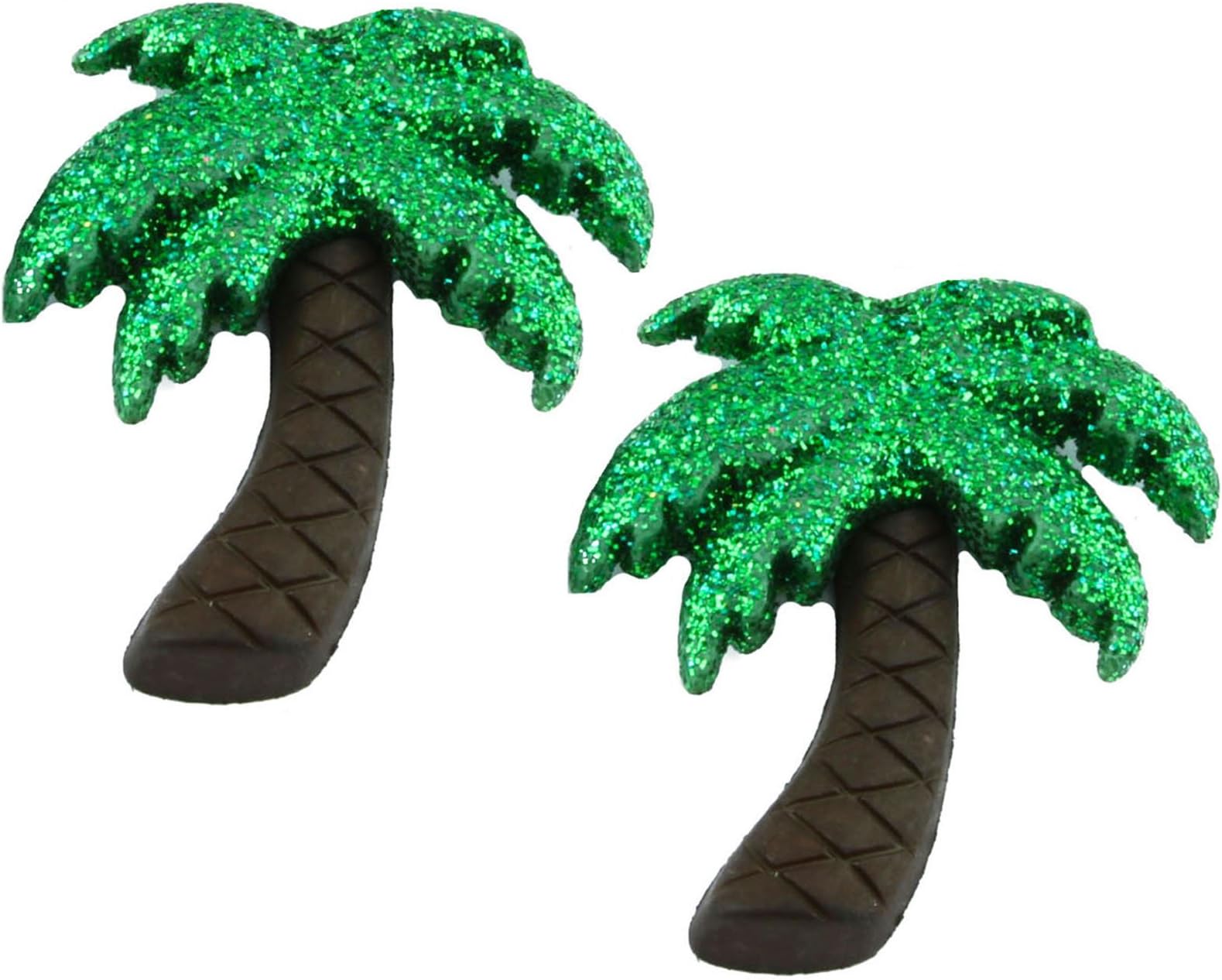 TROPICAL ISLAND GLITTER PALM TREE STUD EARRINGS Gift Box Available