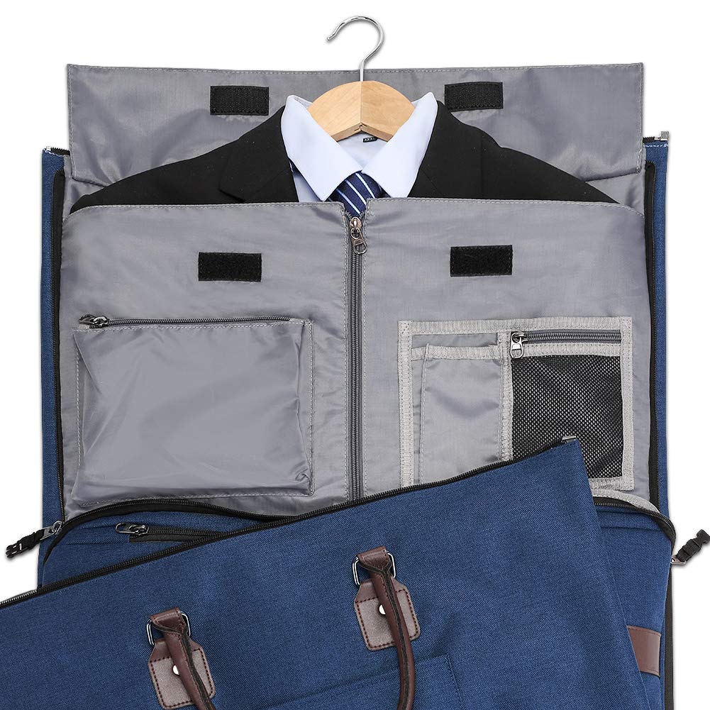 Blue 2 in 1 Hanging Suitcase Suit Travel Bags Modoker Carry on Garment