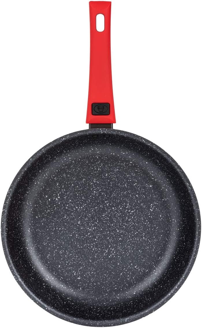 AIGLEFEU Titanium Bratpfanne 26 cm mit abnehmbarem Griff, Whitford Antihaftbeschichtung, Für alle Herdarten, Induktion geeignet, PFOA-Frei Aluminiumpfanne