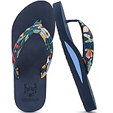 KuaiLu Womens Arch Support Flip Flops Ladies Comfort Lightweight Soft Yoga Mat Cushion Walking Thong Sandals