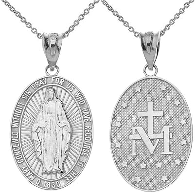 miraculous virgin mary pendant necklace