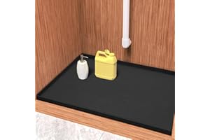 URMONA Waterproof Silicone Under Sink Mat 48 W x 63 L cm Shelf Liner for Kitchen and Bathroom, Cabinet and Counter Protector,