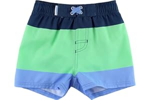 RUGGEDBUTTS Boys UPF50+ Sun Protection Striped Color Block Swim Trunks