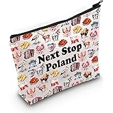 JXGZSO Poland Travel Gift Next Stop Poland Makeup Bag Traveler Gift Poland Vacation Trip Gift Poland landmark Cosmetic Bag