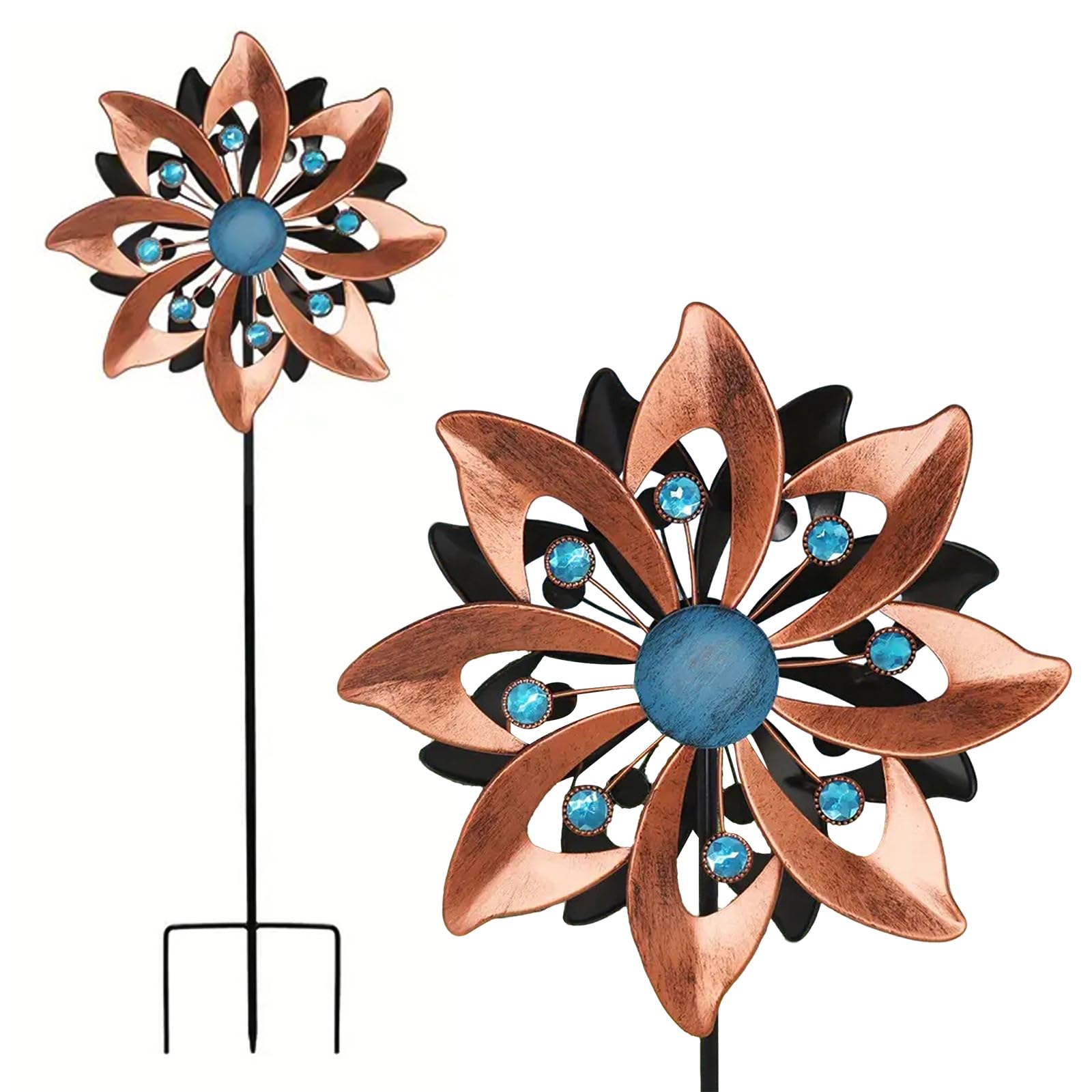 Wind Chime Garden Wind Spinner 145 cm Brass Metal Wind Chime for Garden 3D Kinetic Windmill for Patio Lawn and Garden Decoration
