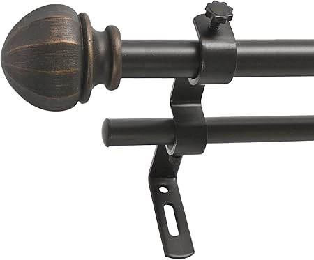 Amazon Com Decopolitan Facet Ball 5 8 Double Curtain Rod Set 48