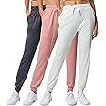 Real Essentials 3 Pack: Women's Ultra-Soft Lounge Joggers Sweatpants Athletic Yoga Pants with Pockets (Available in Plus)