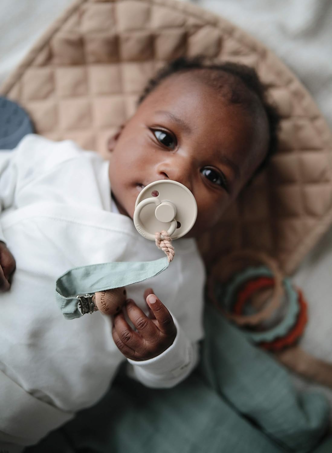 FRIGG Natural Rubber Baby Pacifier | Made in Denmark | BPA-Free (Desert/Cappuccino, 6-18 Months) : Baby