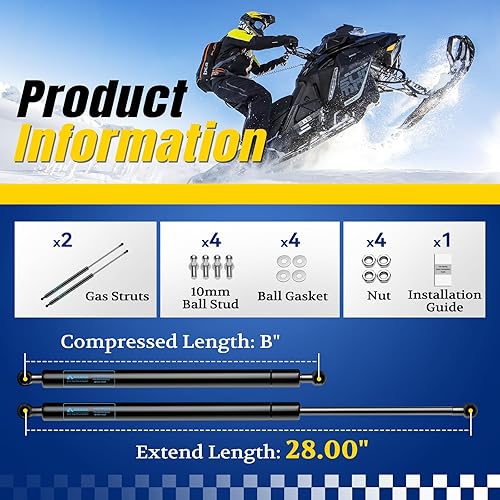 30 Inch 100Lb/445N Gas Struts Shocks, Gas Spring Prop Lift Support With L-Type Mounting Brackets For Heavy Lid RV Bed Bar Window Boat Hatch Toolbox Lid Basement Floor TV Cabinet Trap - View #5