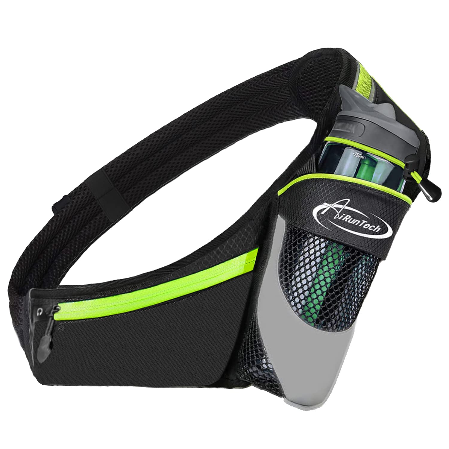 AiRunTech Running Belt with Water Bottle Holder No Bounce Hydration Belts for Runners (Without Bottle Hydration Belt L)