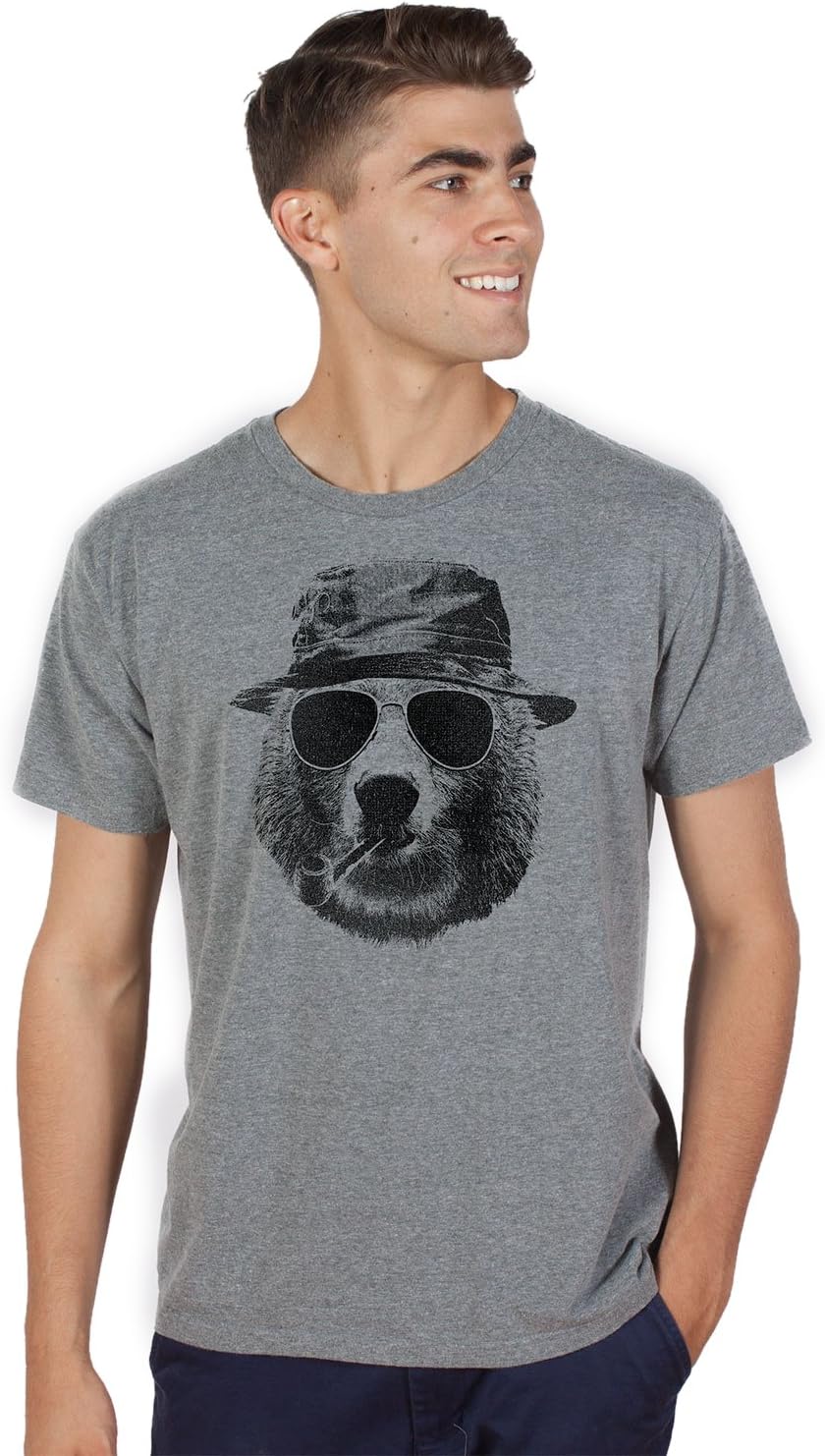 Headline Shirts Leisure Bear Funny Graphic Screen Printed Crewneck T-Shirt for Men