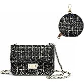 KERYHEBN Small Crossbody Bags for Women Leather Shoulder Bag with Chain Trendy Designer Clutch Satchel Ladies Evening Bags