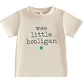 Kids Toddler Boys Girls St. Patrick's Day Shirt Wee Little Hooligan Funny Irish Shamrock Short Sleeve T-Shirt