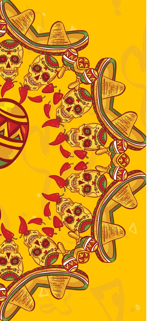 PeelitStickit Skull with Flowers, Wallpaper Design, Wall Mural ID-005, vinyl