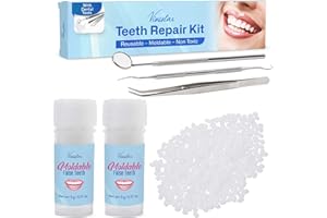 VIVOSTAR Teeth Repair Kit, Temporary Teeth replacement kit, Moldable False Teeth, Thermal Fitting Beads for Snap On Instant and Confident Smile, with Mouth Mirror, Mouth Tweezer, Dental Probe
