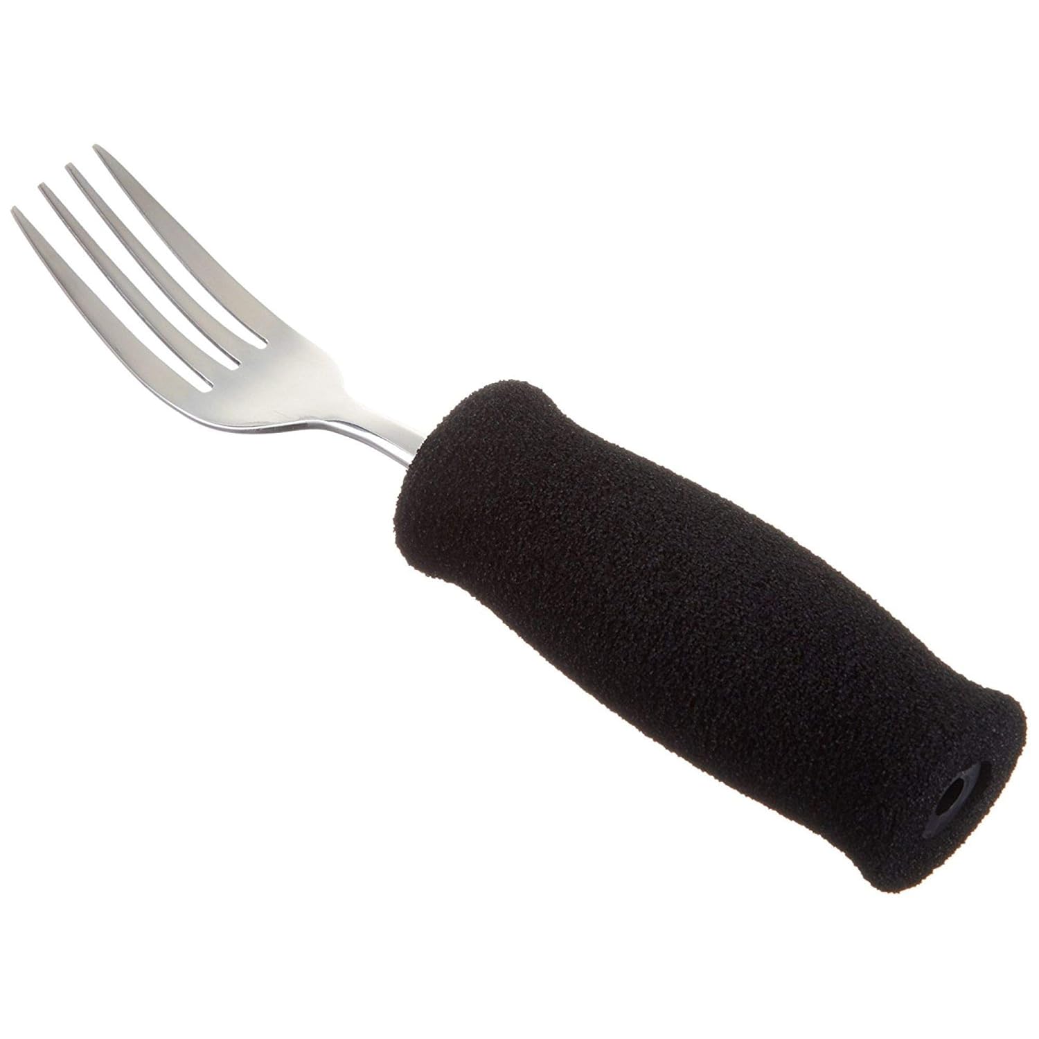 Sammons Preston Deluxe Built-Up Handle Adaptive Grip Fork, 8" Long, Stainless-Steel Easy-Hold Utensil with Removable Soft Molded Foam Grip, Adaptive Utensil for Those with Arthritis and Weak Grip