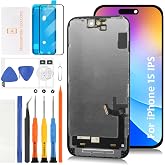 Olivechard inCell for iPhone 15 LCD Screen Replacement [with Proximity Sensor Cable ] 3D Touch LCD Display Touch Digitizer Screen Assembly A3090 A2846 A3089 A3092 with Repair Tools