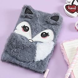 Fuzzy Plush Notebook Journal Cute Cartoon Fox Diary