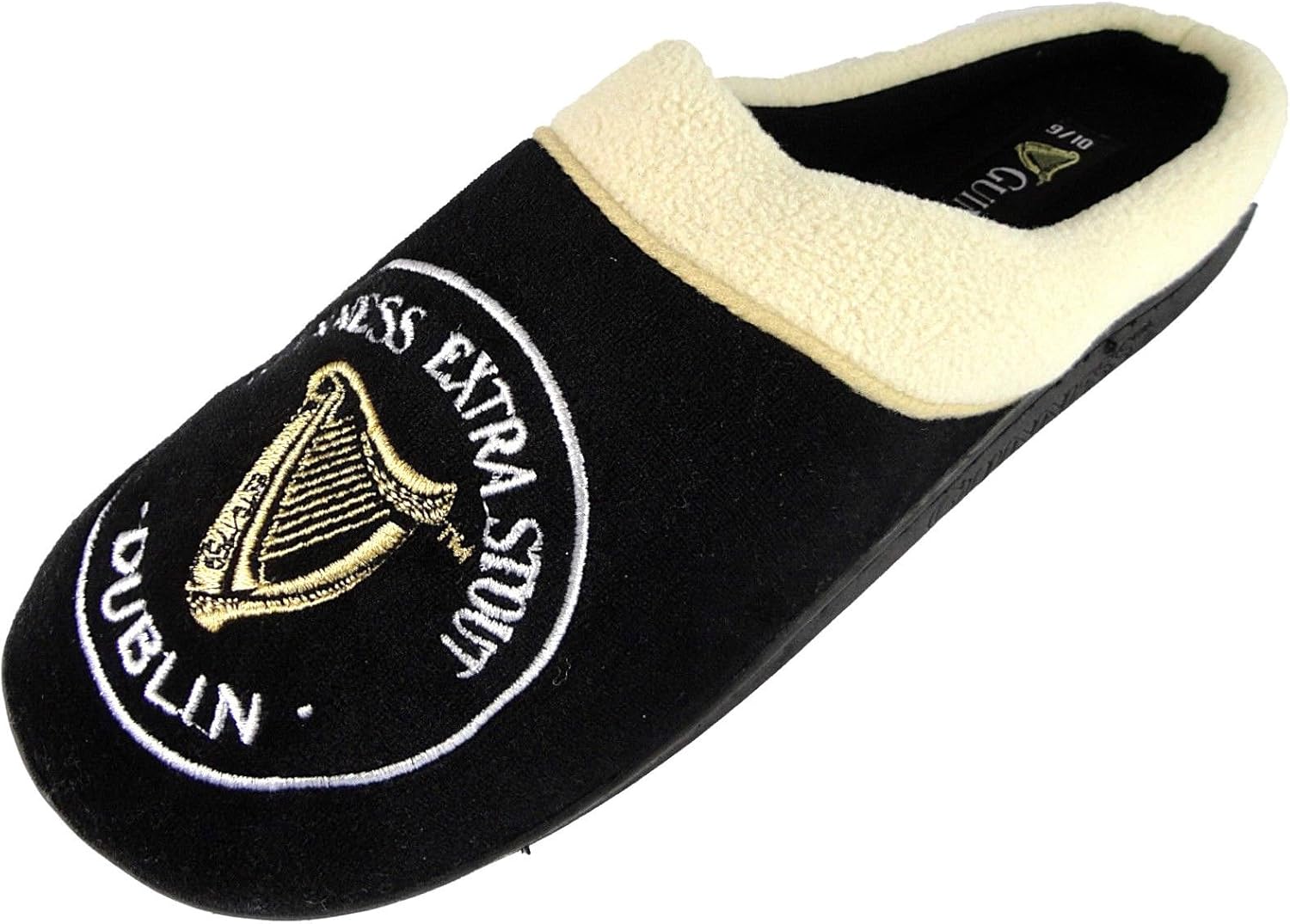 Mens Guinness Novelty Fleece Character Slip On Mules Slippers Shoes