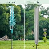 Flatro Rotary Washing Line Cover Waterproof Universal Fit 165x14x14 cm Silver view 5