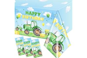 Pymurod Tractor Birthday Party Supplies 3pcs Tractor Tablecloths Tractor Birthday Table Cloth Tractor Table Cover for Kids Birthday Party Baby Shower Tractor Birthday Party Favors