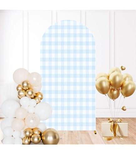 CORFOTO 9x6ft Fabric Blue And White Check Backdrop Blue White Checkered