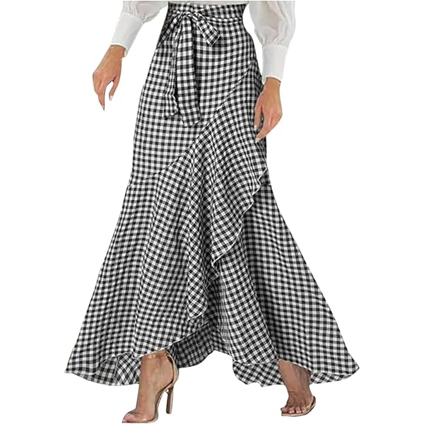 Hem Fur Plaid Semi Mermaid Skirt ミストレアス Hem Fur Plaid Semi Mermaid Skirt - MISTREASS