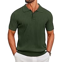 Amazon.com: COOFANDY Men's Zipper Polo Shirts Short Sleeve Ribbed
