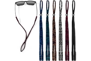 VOOGLASS Glasses Strap(6 PCS) Sports Eyeglass Strap,Adjustable Sunglasses Lanyard Neck Holders Cord Retainer for Men Women