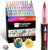 Colpart Acrylic Paint Brush Pens 60 Colors Set for Rock Wood Ceramic Glass