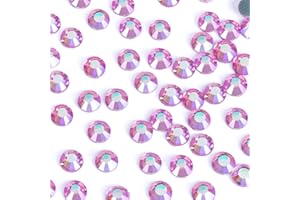 MEIBITE 1440Pcs SS20 Hot Pink Ab Hotfix Rhinestones Crystal Glass Gems for Clothes Fabric Shirts Crafts Glitter Decoration Flat Back Round (4.8MM Bulk)