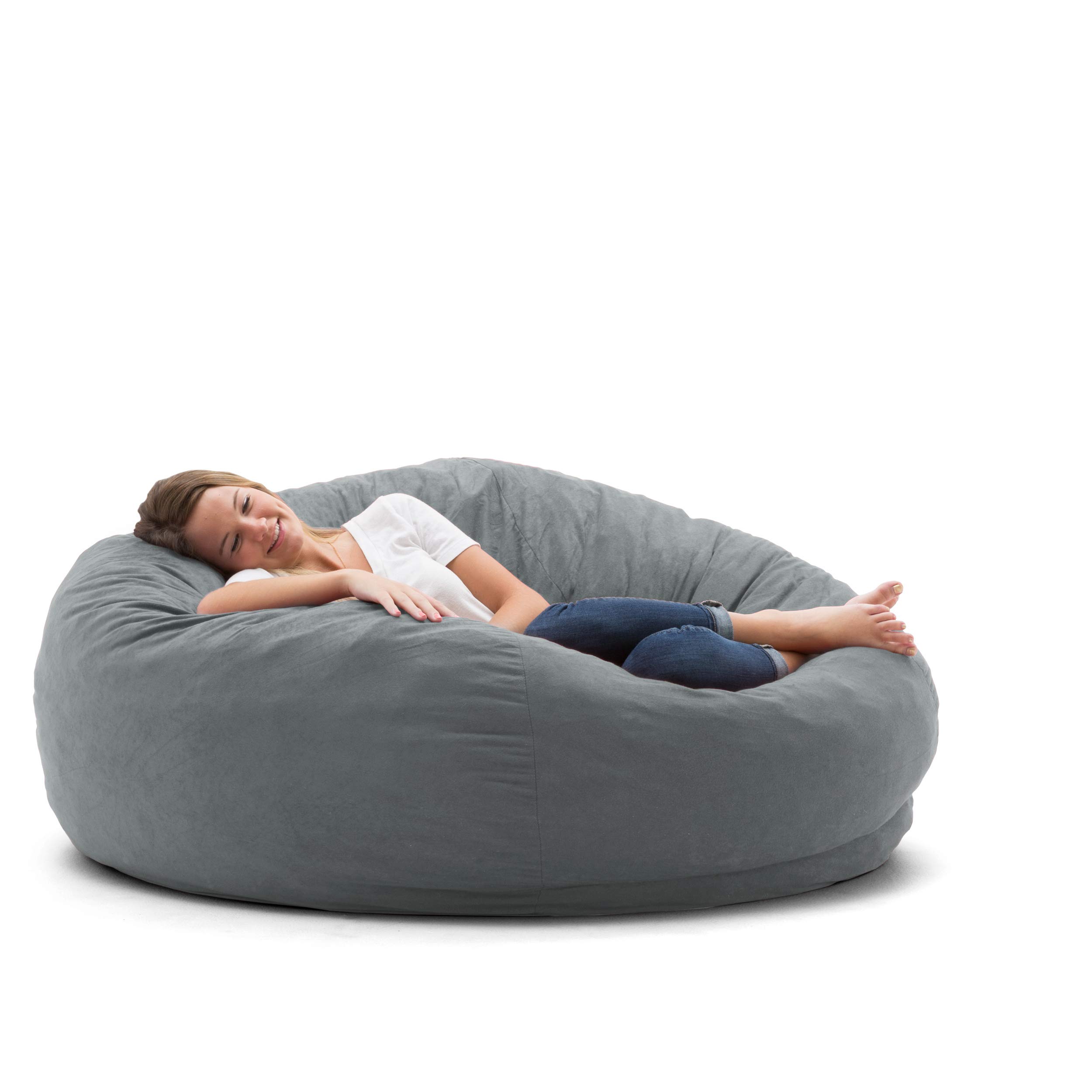 Big Joe Fuf Foam Filled Bean Bag, King, Steel Gray Comfort Suede Buy