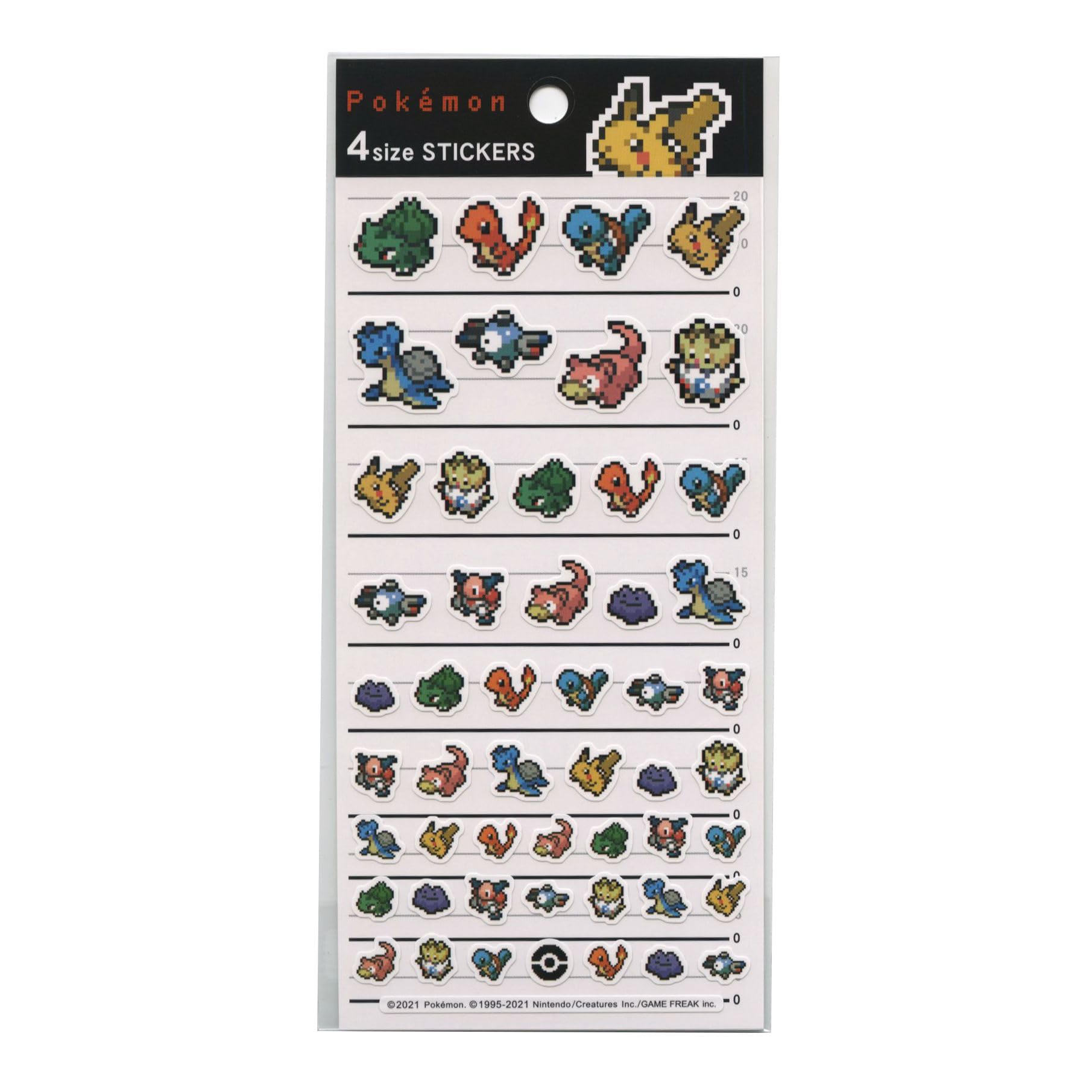 カミオジャパン ポケットモンスター 4サイズステッカーズ ピカチュウ ピクセルアート [007221]商品画像