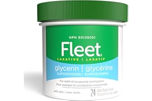 Fleet Laxative Glycerin Suppositories for Adult Constipation, Adult Laxative Jar Aloe vera, 24 Count