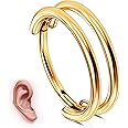 G23 Titanium Cartilage Earring Hoop: 16G 8mm 10mm 12mm Conch Helix Piercing Jewelry CZ Double/Triple Nose Rings Hoops Septum Rings Hypoallergenic Hinged Segment Clicker Lip Rings Rook Daith Tragus Earrings
