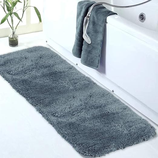 Amazon Com Walensee Large Bathroom Rug 24 X 60 Slate Extra Soft And Absorbent Shaggy Bathroom Mat Machine Washable Microfiber Bath Mat For Bathroom Non Slip Bath Mat Luxury Bathroom Floor Mats Rubber