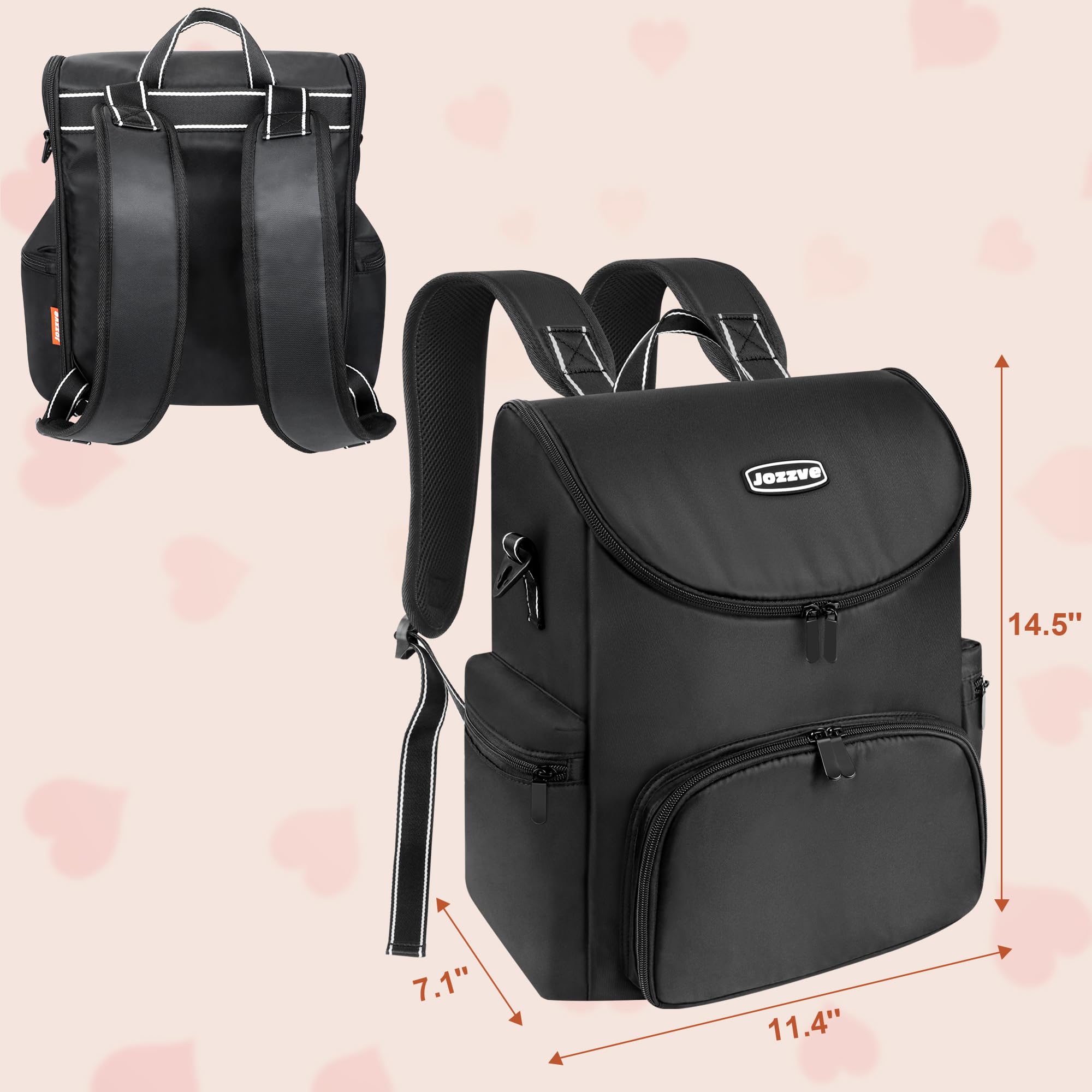 Baby Diaper Bag Backpack, Multifunction Waterproof Travel Diaper Bag with Stroller Straps, Large Capacity Diaper Bag Backpack for Boys Girls - Baby Registry Search Shower Gifts - Black