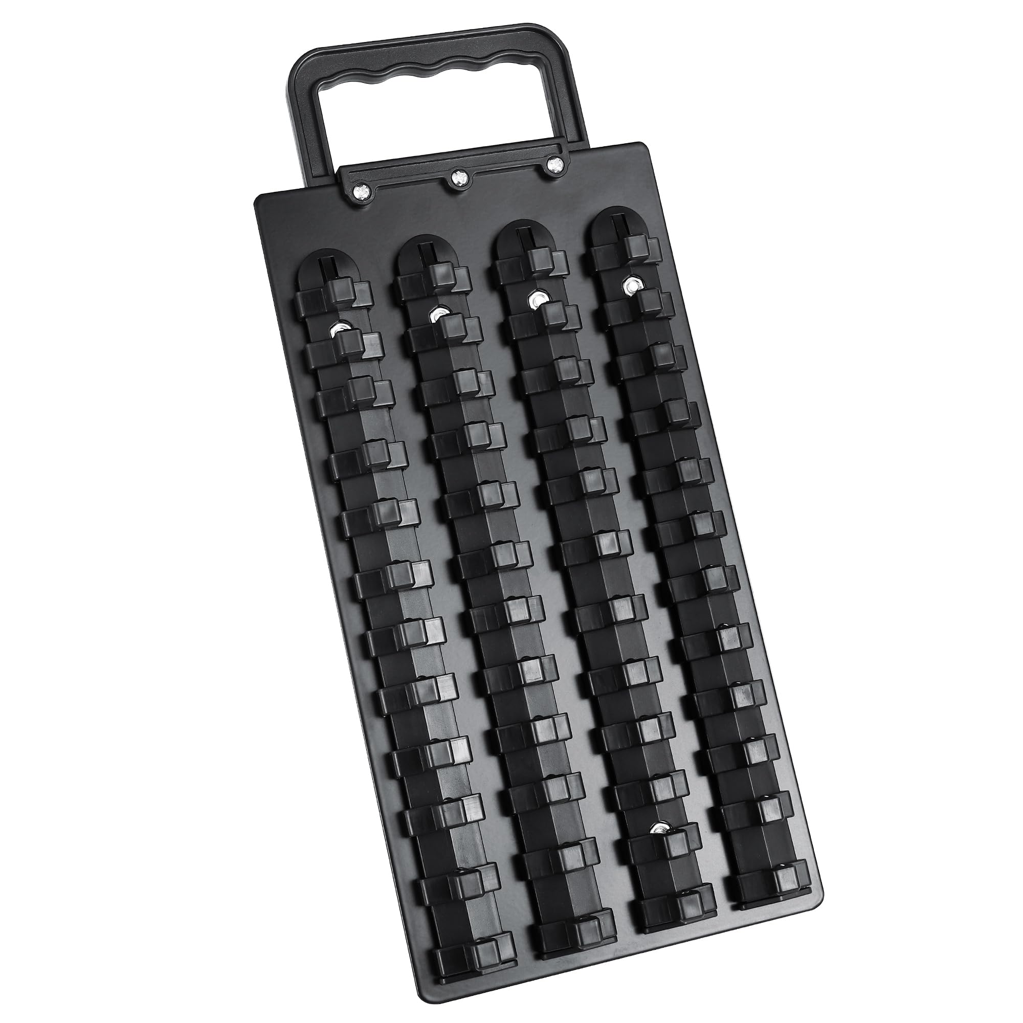 Photo 1 of ALOANES 48-Piece Portable Socket Organizer Steel Tray, Socket Holders with Portable Handle, Heavy Duty Socket Holder Kit, 3/8-Inch x 48 Clips(Black)