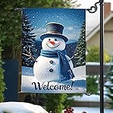 Winter Cute Snowman Garden Flag 12x18 Double Sided Christmas Yard Outdoor House Decor