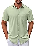 COOFANDY Button Down Shirt Men Short Sleeve Mens