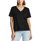 Presics Women’s Supima® Mercerised Cotton V-Neck T-Shirt – USA-Grown Cotton, Luxury Finish, Short Sleeve, Flattering Fit