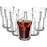 Jelawat Shatterproof Plastic Glasses, Set of 6 Clear 12oz Plastic Drinking Glasses, BPA-Free Unbreakable Tumblers, Dishwasher Safe Stackable Drinking Cups
