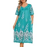 ETOSELL House Dresses for Women Floral Print Mumu Nightgowns Sleepwears with Pockets Lounge Dress