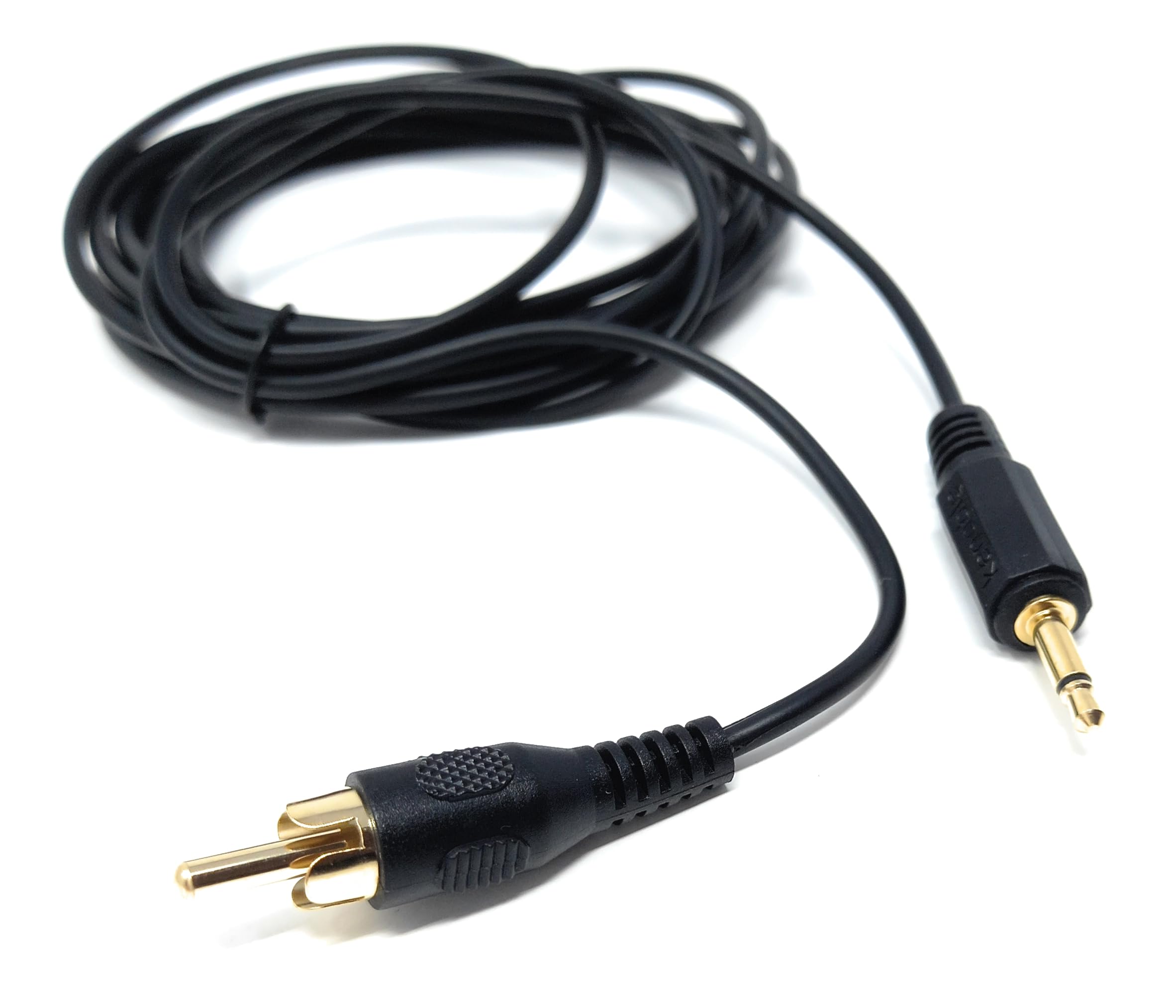 DRUT 3m 3.5mm Mono Jack Plug To RCA Phono Single Plug Lead Cable 10ft Black Gold
